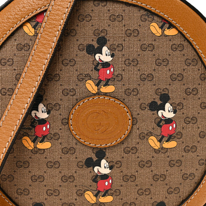 Gucci X DISNEY Mini Vintage GG Supreme Monogram Mickey Mouse Round Shoulder Bag Beige Vintage Sun Oil 8 of 10