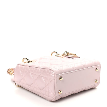 Christian Dior Metallic Lambskin Cannage Mini Lady Dior Lotus 4 of 10