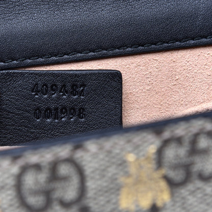 Gucci GG Supreme Monogram Bees Small Padlock Shoulder Bag Black 9 of 11