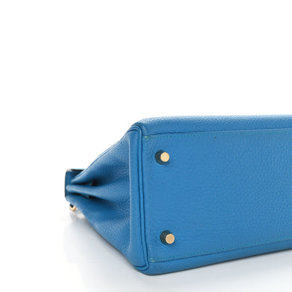Hermes Taurillon Clemence Kelly Retourne 28 Bleu Zanzibar 7 of 9