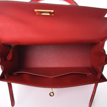 Hermes Epsom Kelly Sellier 28 Rouge Casaque 6 of 33