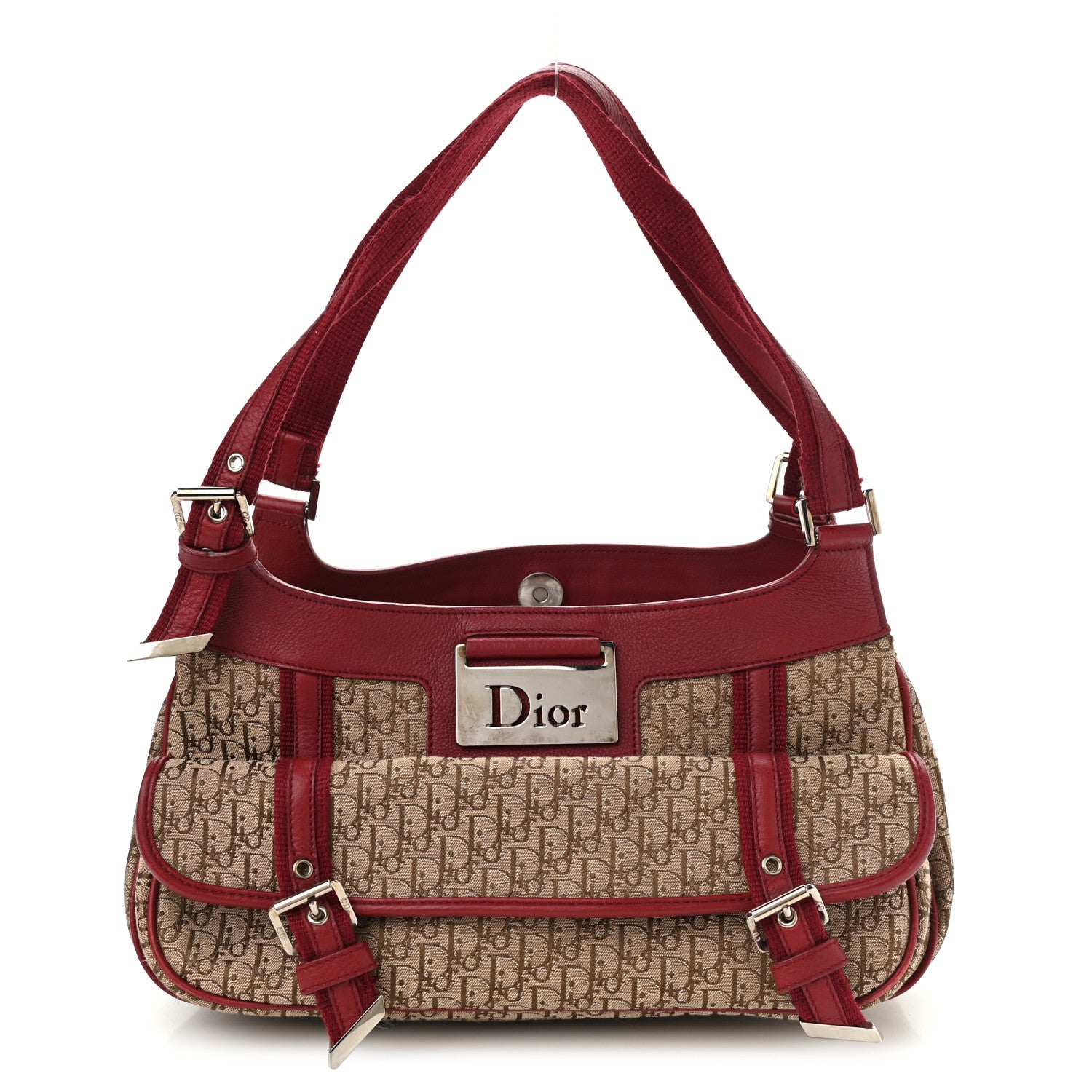 Christian Dior Monogram Tote Red 1 of 12