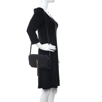Saint Laurent Raffia Monogram Tassel Kate 99 Black 2 of 12