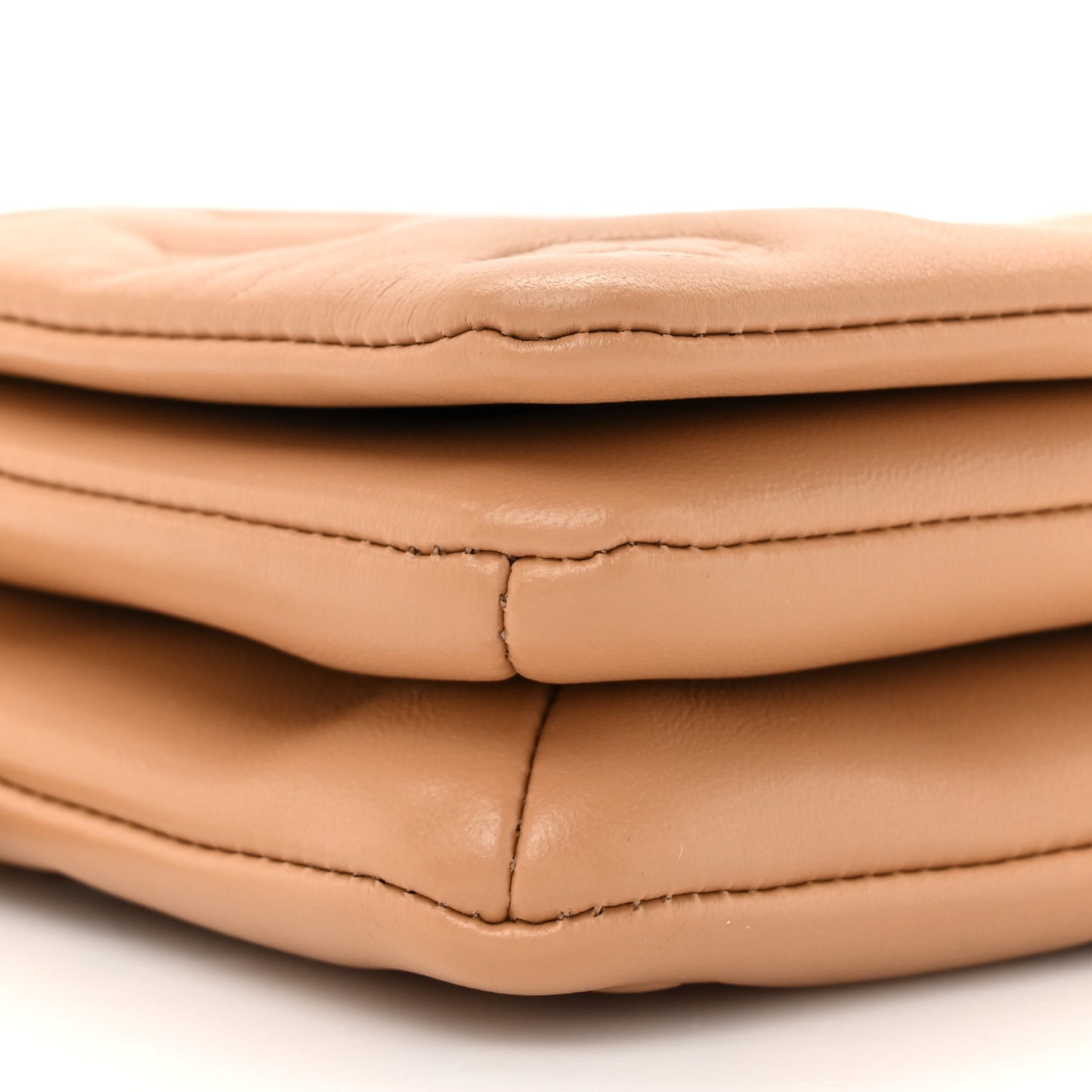 Lambskin Embossed Monogram Pochette Coussin Camel