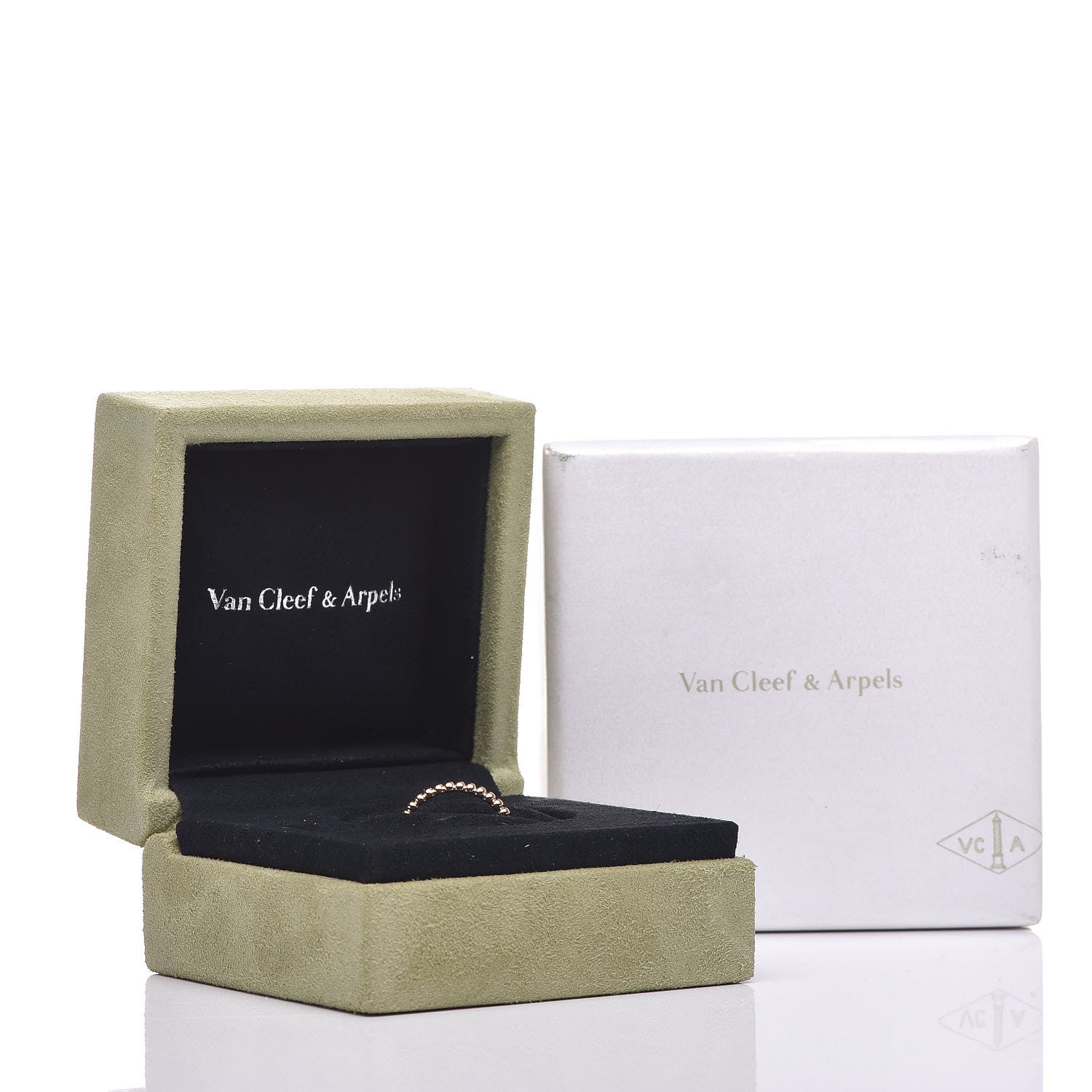 Van Cleef & Arpels 18K Rose Gold Small Perlee Ring 48 4.5 3 of 4