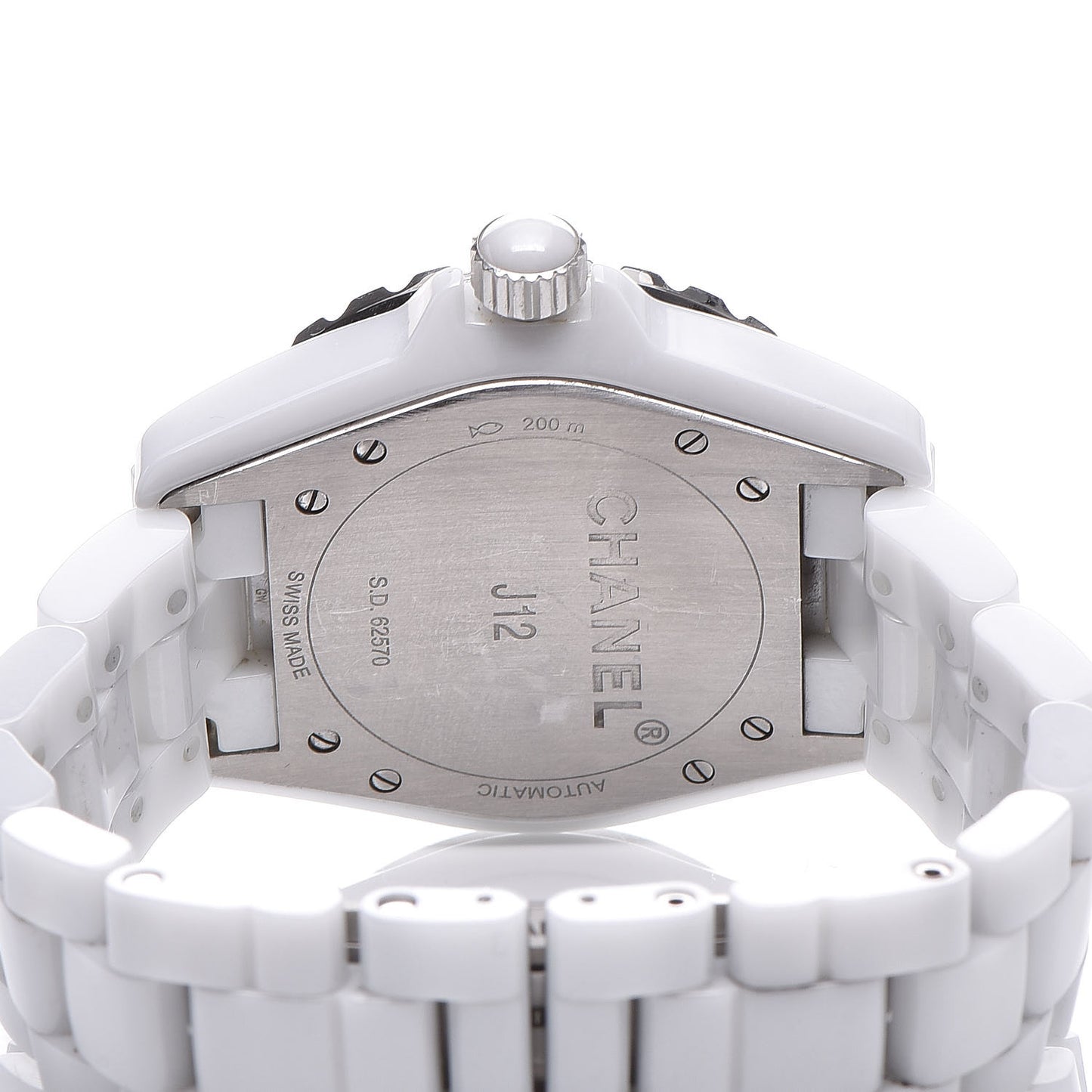 Stainless Steel Ceramic Diamond 38mm J12 Automatic Watch White