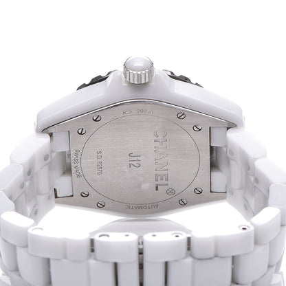 Chanel Stainless Steel Ceramic Diamond 38mm J12 Automatic Watch White 5 of 7