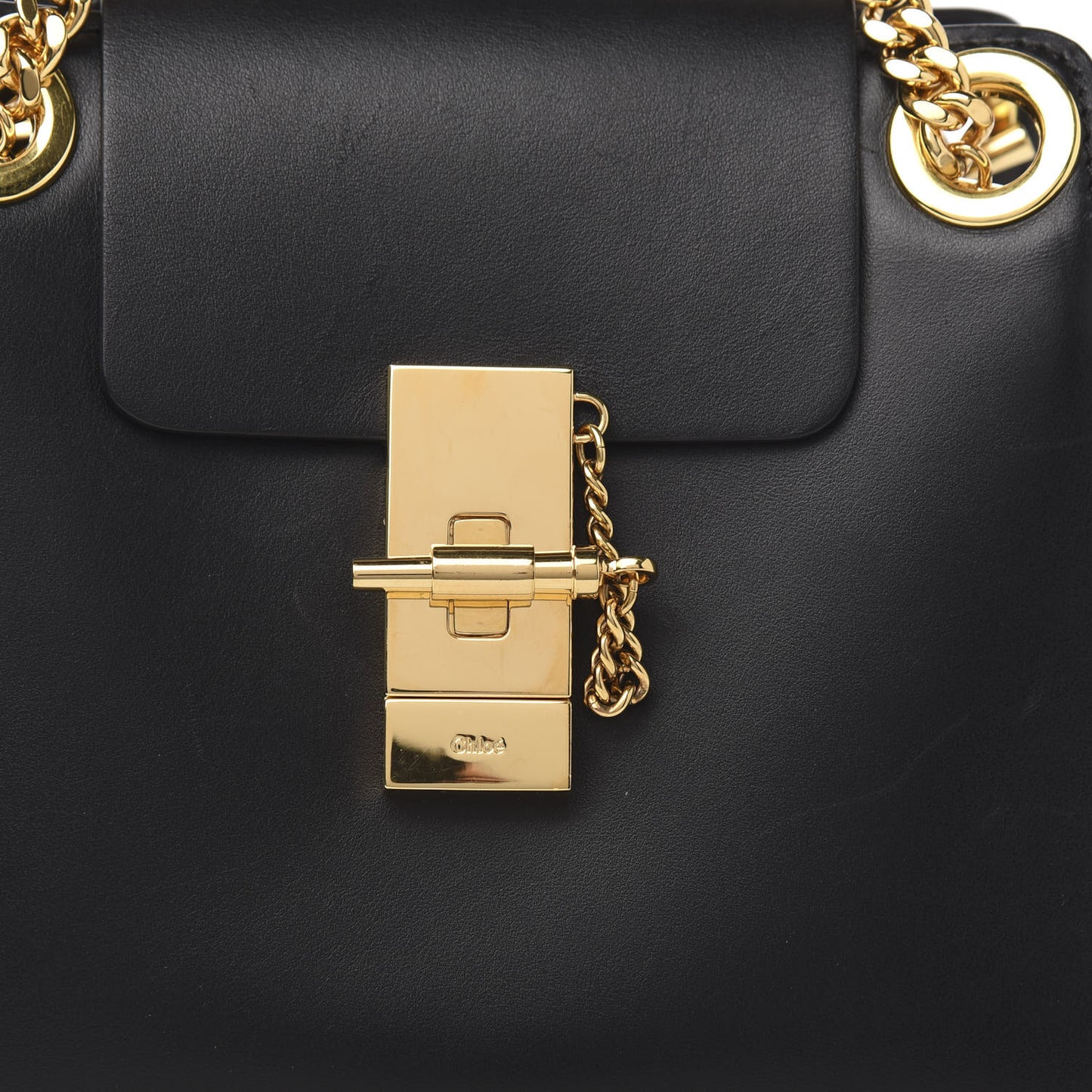 Shiny Calfskin Mini Annie Shoulder Bag Black