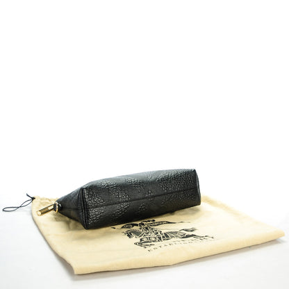 Burberry Signature Grain Calfskin Check Embossed Small Chichester Crossbody Clutch Bag Black 4 of 5