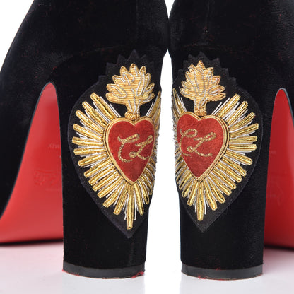 Christian Louboutin Velvet Cadrilla Corazon 100 Pumps 38.5 Black 11 of 11