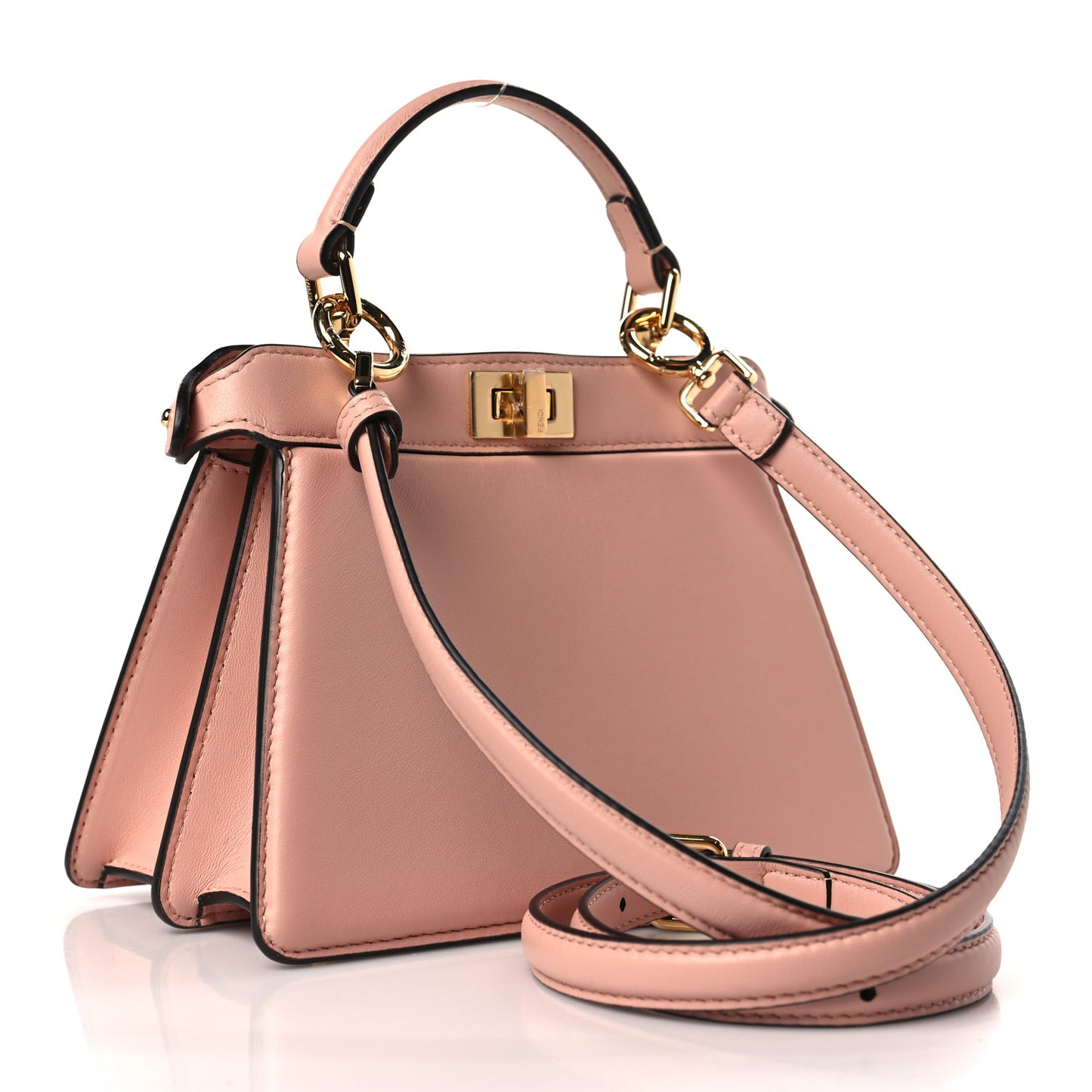 Shiny Nappa Petite Peekaboo I SEE U Satchel Baby Pink