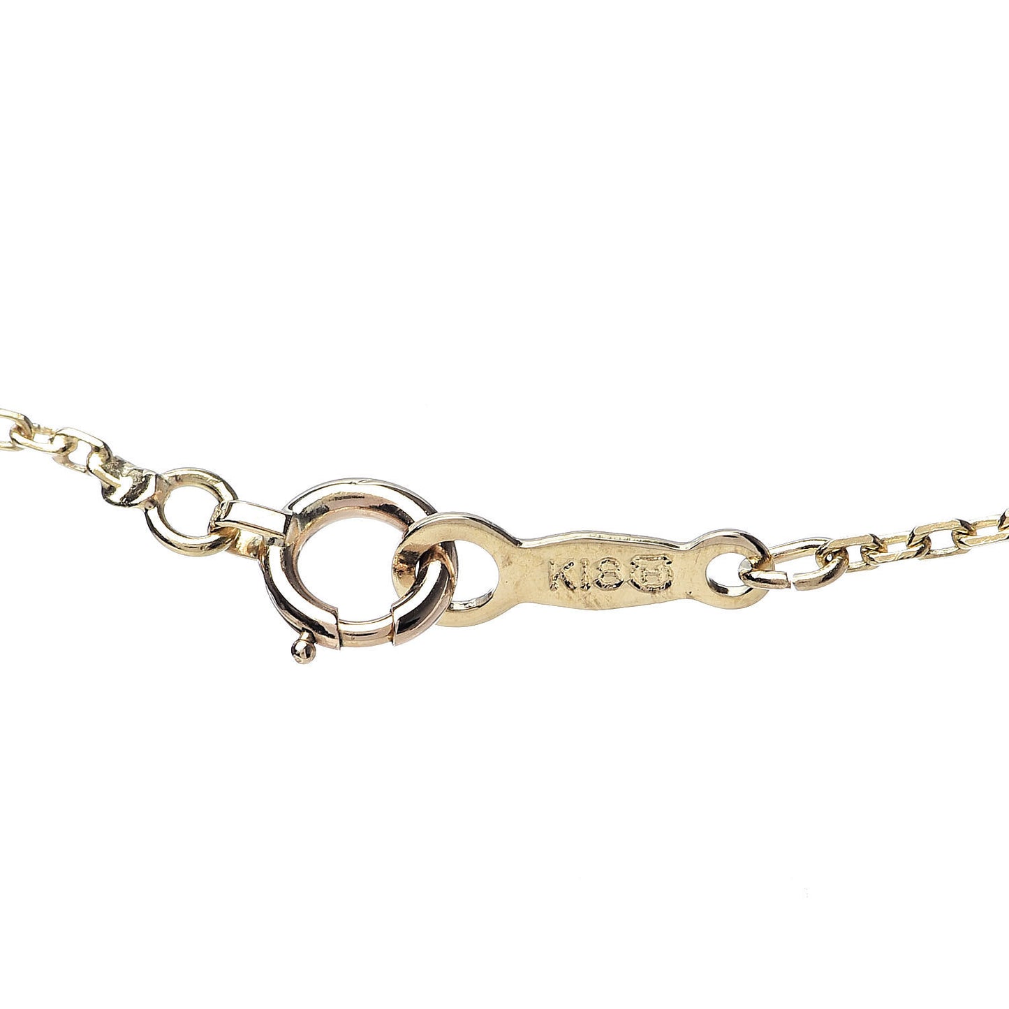 18K Yellow Gold Akoya Pearl 3mm Logo Pendant Necklace