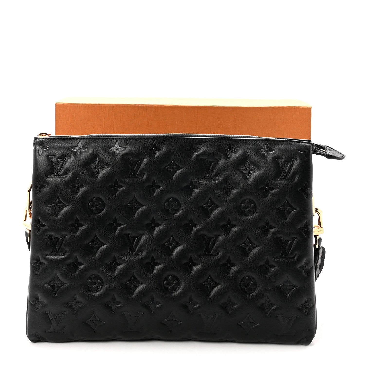 Louis Vuitton Lambskin Embossed Monogram Coussin MM Black 10 of 10