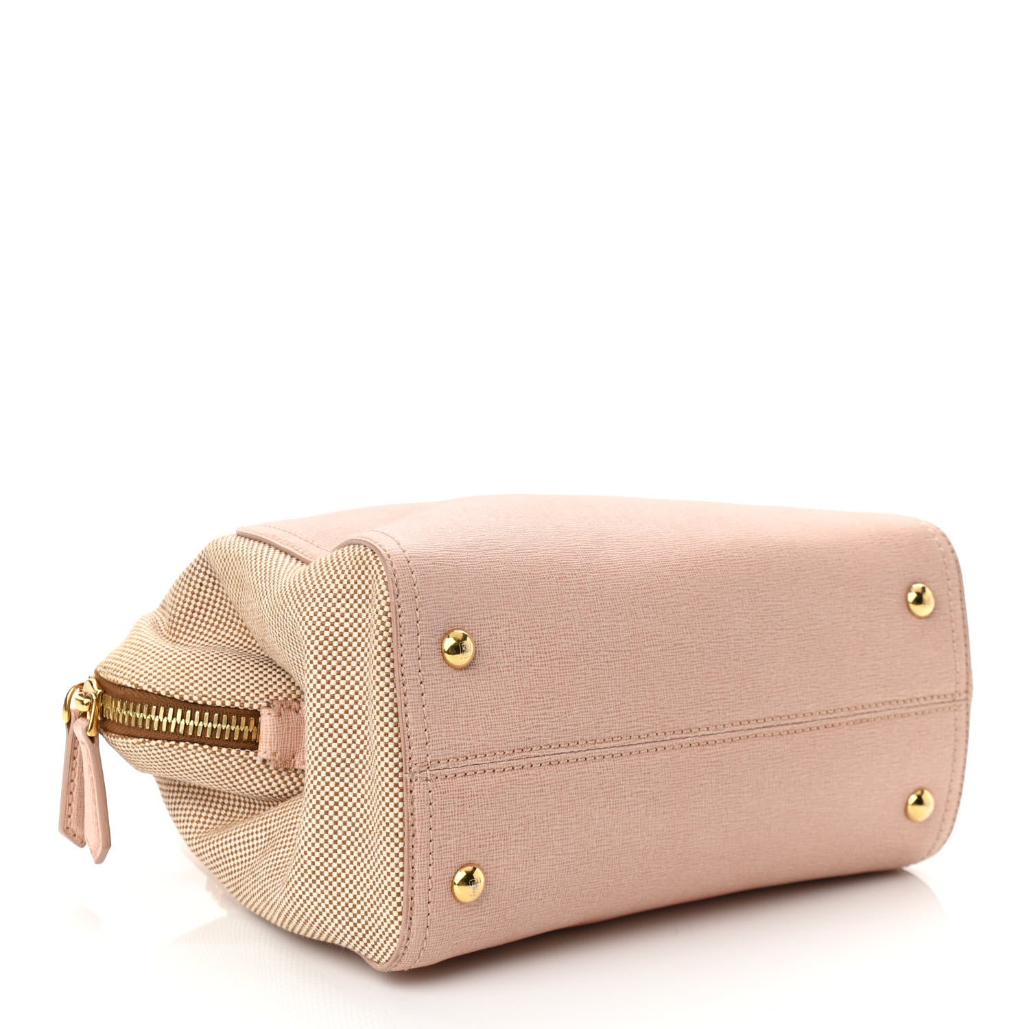 Fendi Vitello Elite Canvas Small Chameleon Tote Beige Cipria 4 of 12
