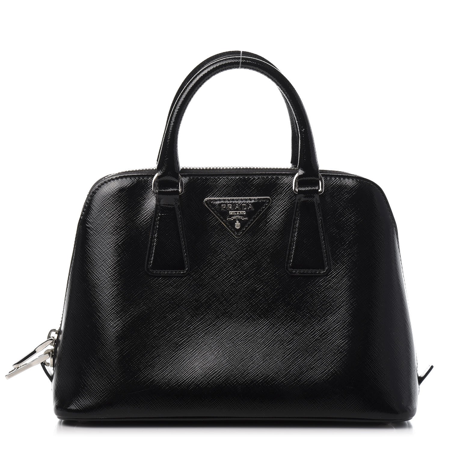 Prada Saffiano Vernice Small Promenade Tote Black 1 of 10