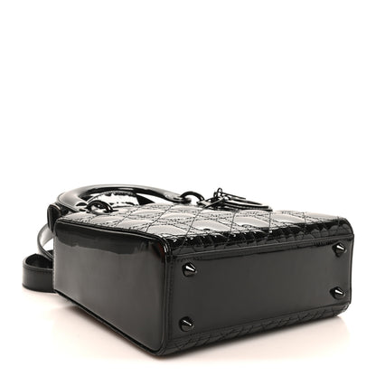 Christian Dior Ultraglossy Patent Cannage Small Lady Dior Black 4 of 10