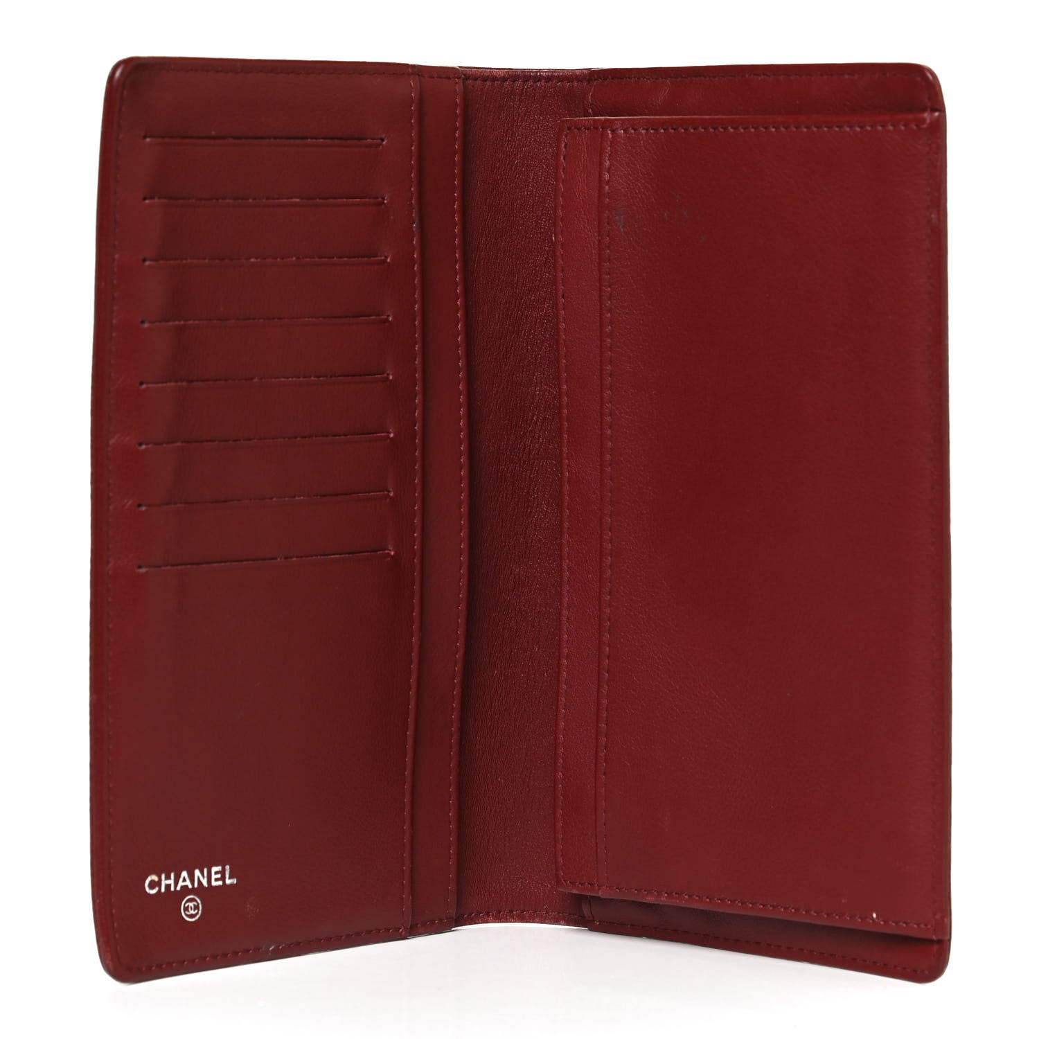 Chanel Caviar Timeless CC Yen Wallet Red 5 of 10