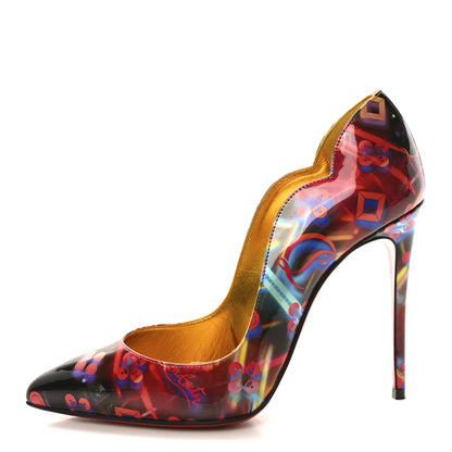Christian Louboutin Patent Discolaser Hot Chick 100 Pumps 37 Multicolor Lin Yellow 1 of 9