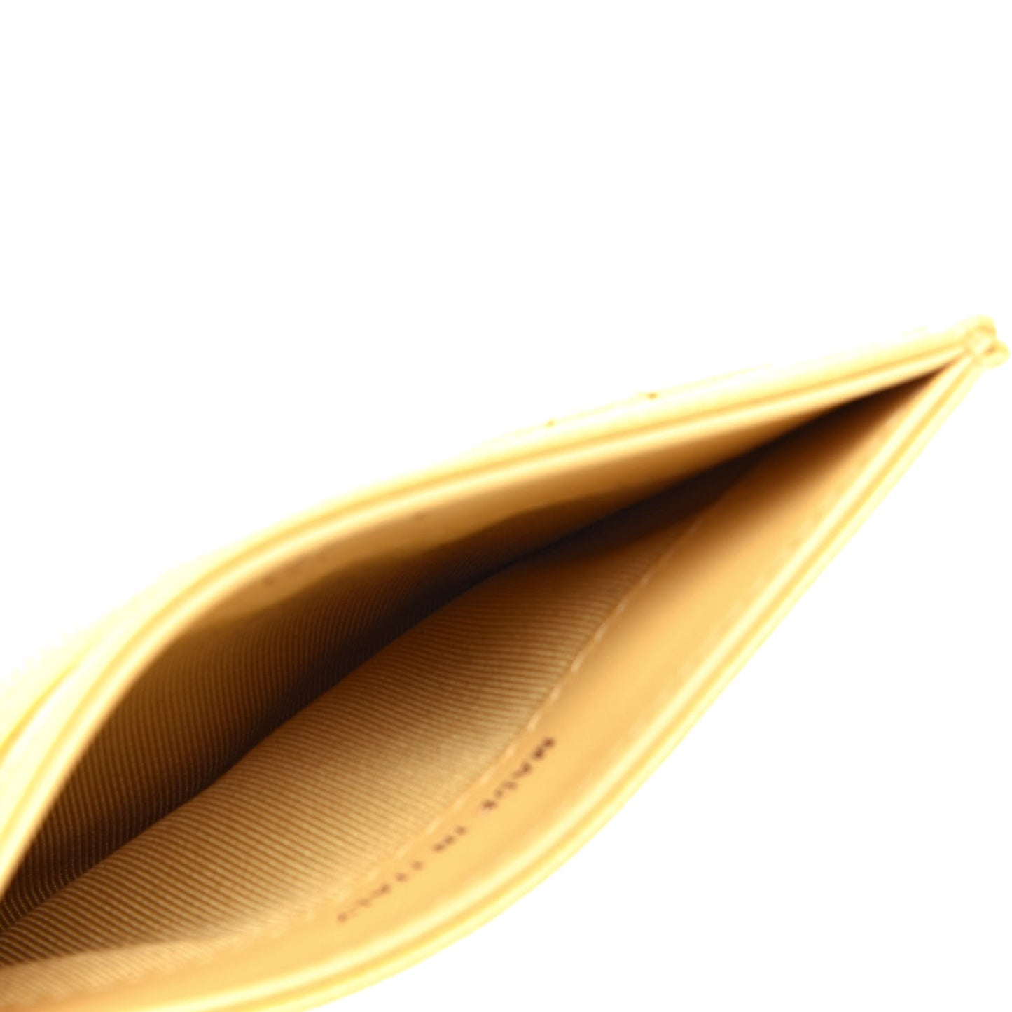 Caviar Quilted Card Holder Yellow