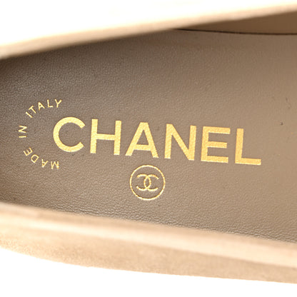 Chanel Suede Crystal CC Mocassin Loafers 39.5 Beige 7 of 14