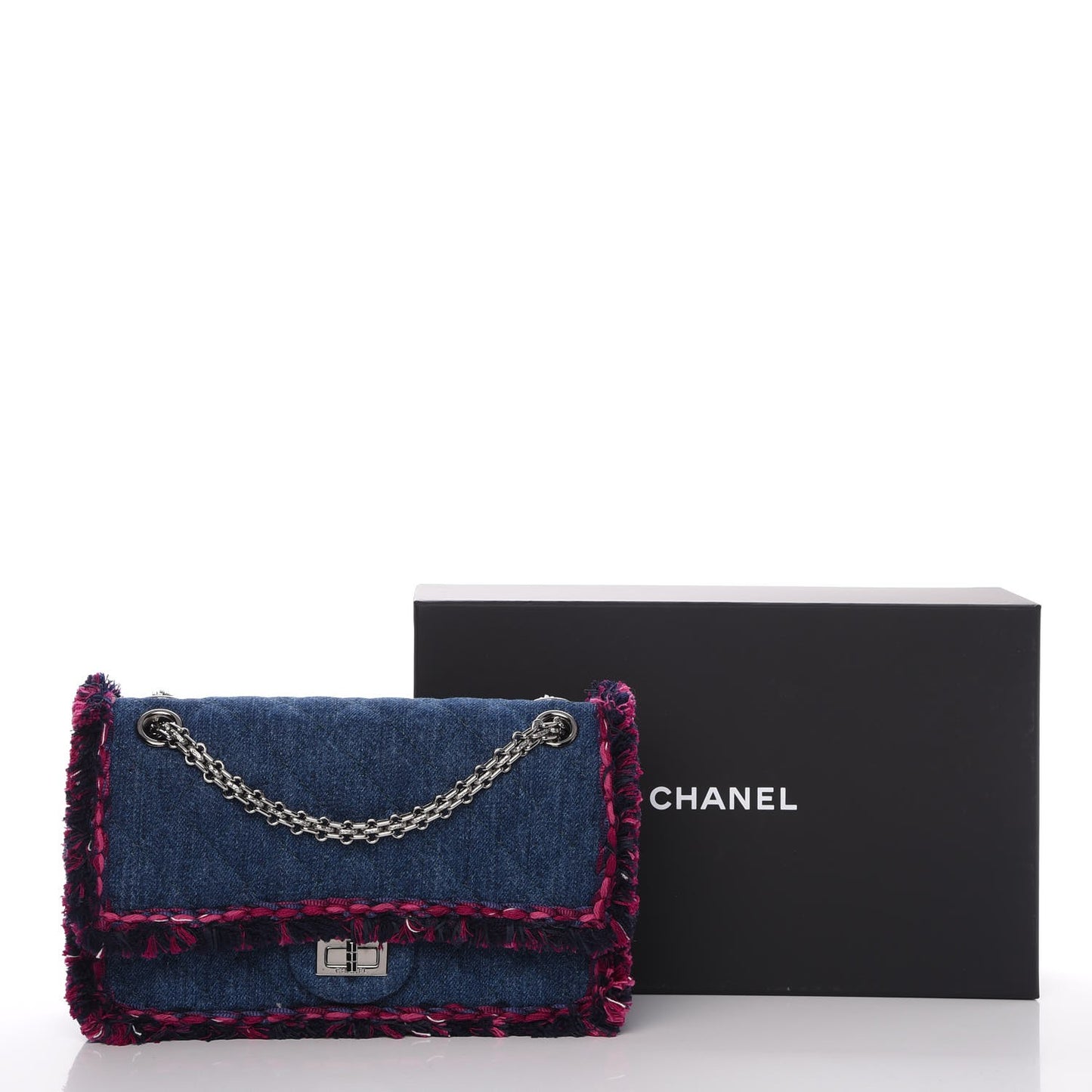 Denim Tweed 2.55 Reissue 225 Flap Blue Dark Pink