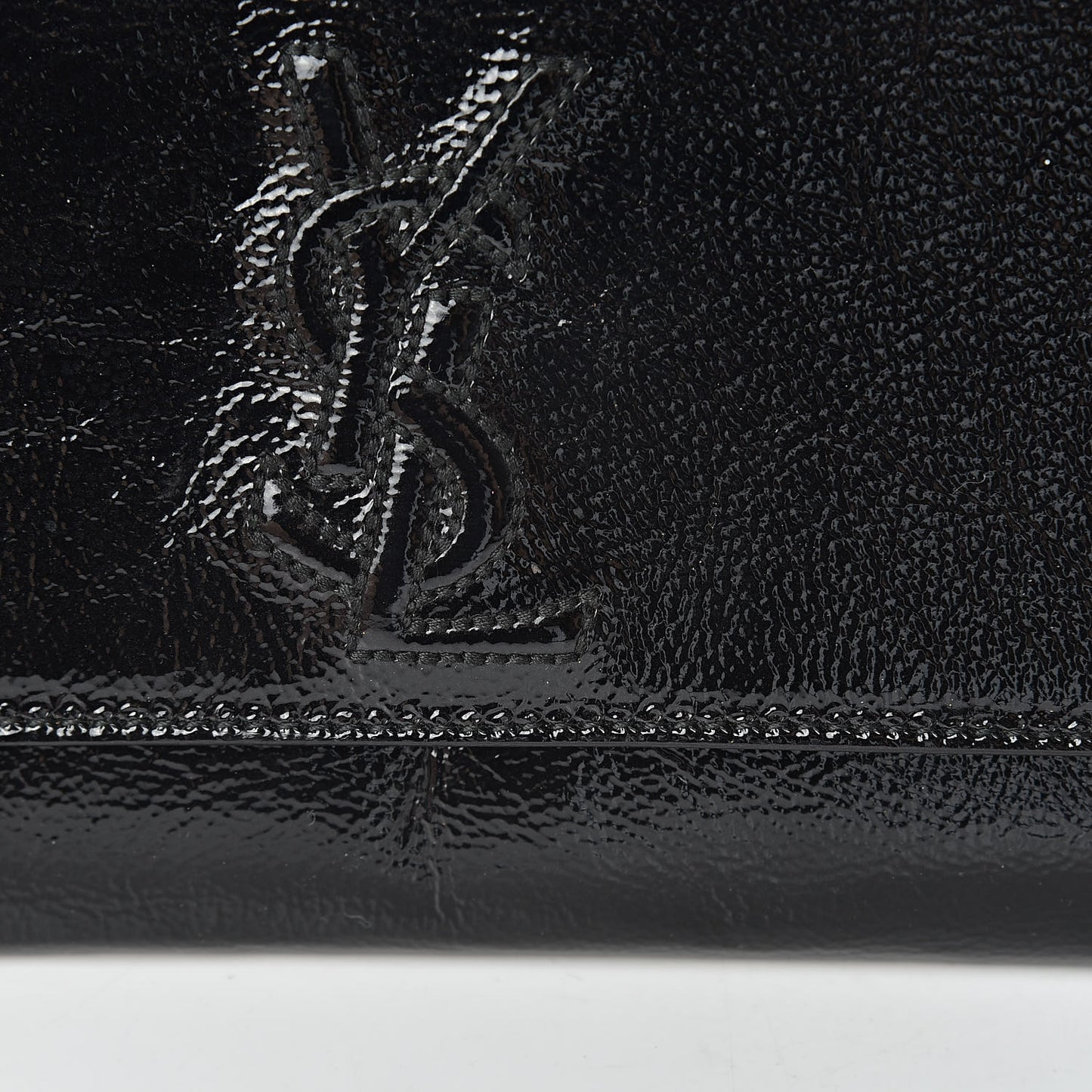 Textured Patent Monogram Small Belle De Jour Clutch Black