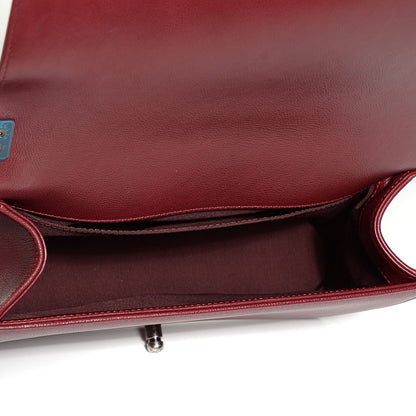 Chanel Calfskin Quilted Double Stitched Medium Boy Flap Burgundy 5 of 8