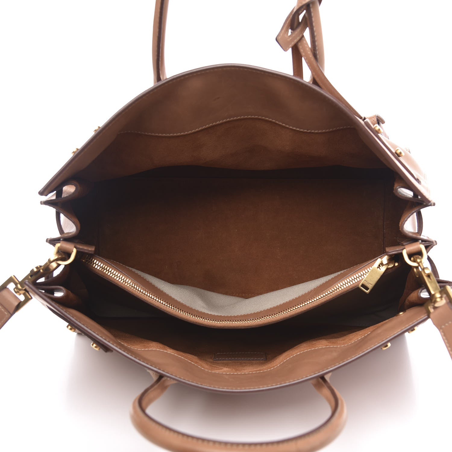 Saint Laurent Smooth Calfskin Medium Supple Sac De Jour Brown 5 of 13
