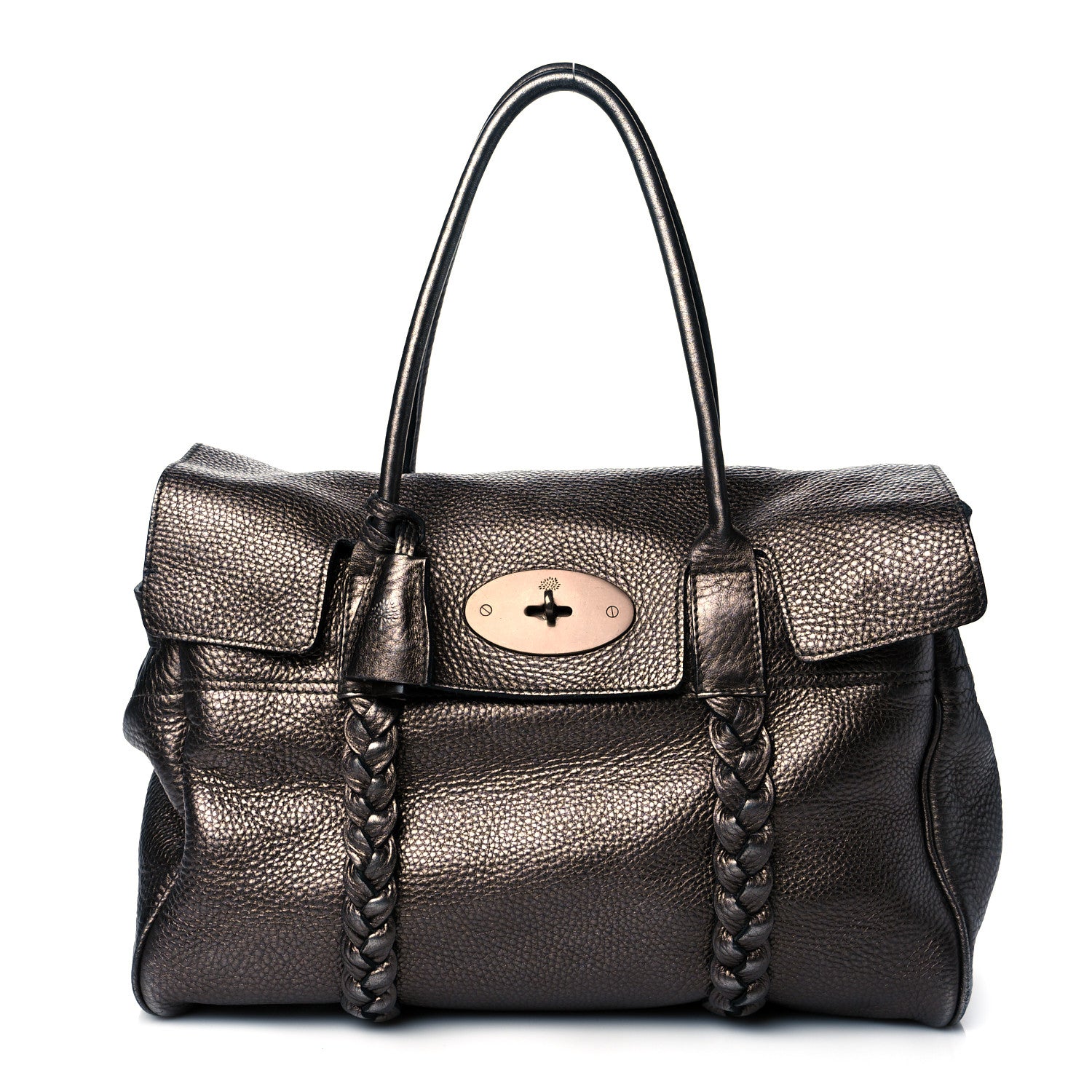 Mulberry Metallic Classic Grain Braided Bayswater 1 of 10