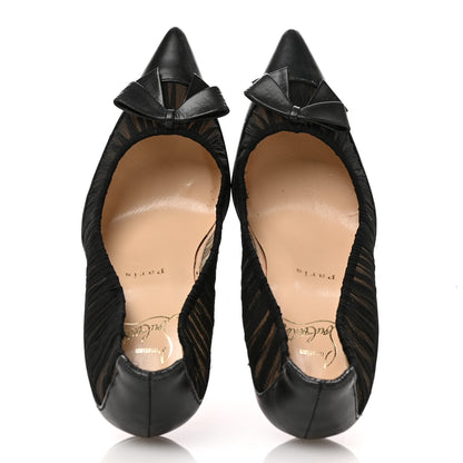 Christian Louboutin Tulle Calfskin Follies Draperia Bow 100 Pump 36 Black 2 of 8