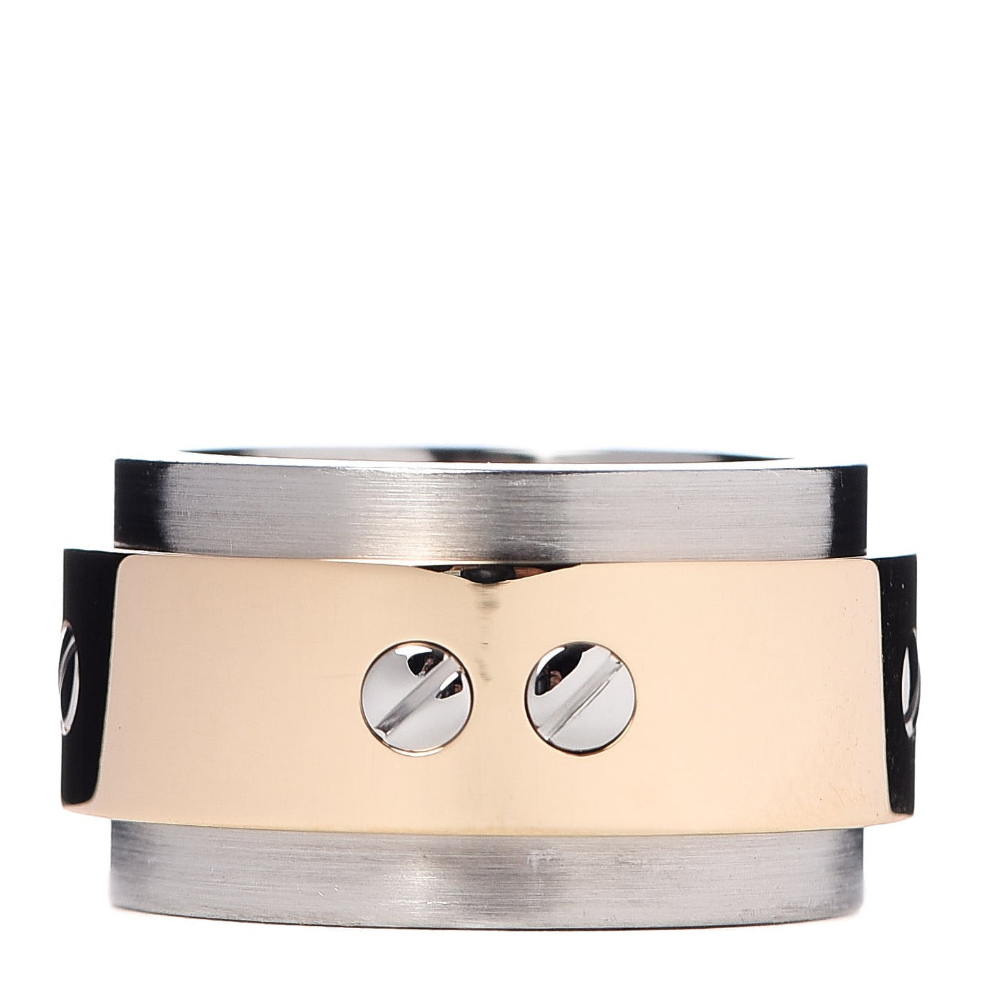 18K Yellow Gold Stainless Steel 12mm Santos Ring 50 5.25