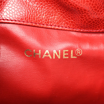 Chanel Caviar CC Drawstring Shoulder Bag Red 7 of 12