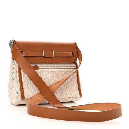 Hermes Military Toile Vache Hunter Herbag Zip Retourne 20 Ecru Beige Fauve 3 of 11