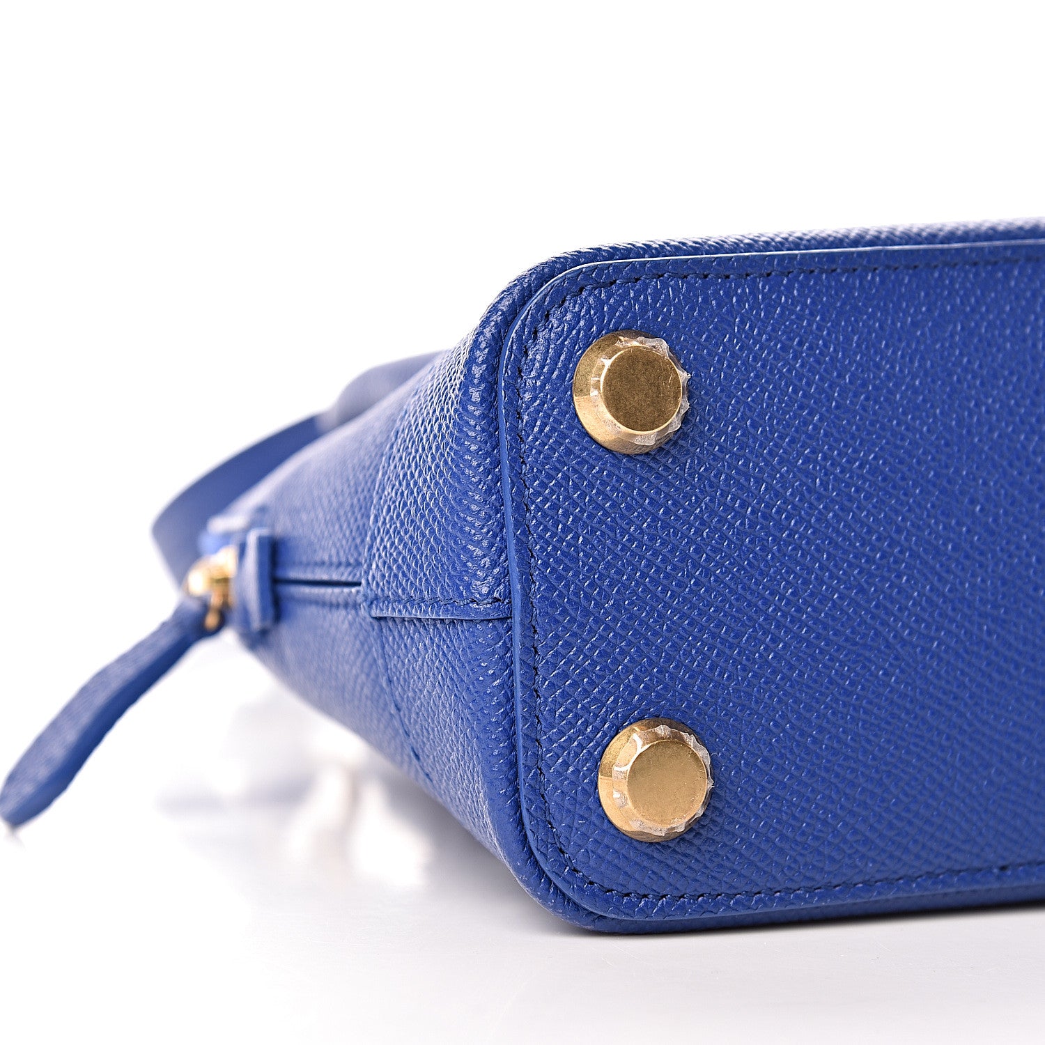Balenciaga Signature Grained Calfskin Logo XXS Ville Top Handle Bag Bleu Roi White 6 of 9