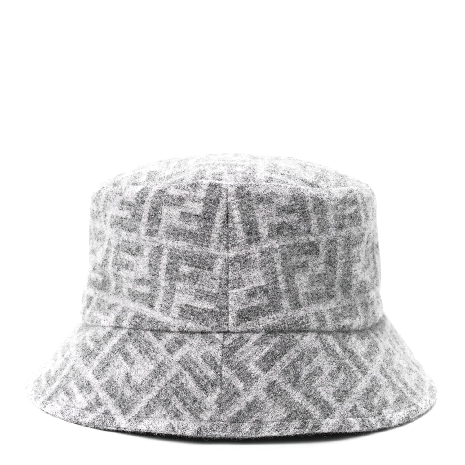Fendi Wool Silk FF Bucket Hat M Grey 3 of 7