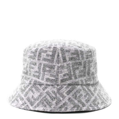 Fendi Wool Silk FF Bucket Hat M Grey 3 of 7