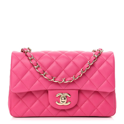 Chanel Lambskin Quilted Mini Rectangular Flap Fuchsia 1 of 20