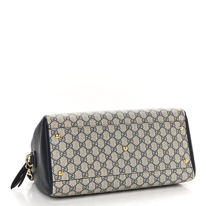 Gucci GG Supreme Monogram Medium Boston Beige Blue 4 of 11