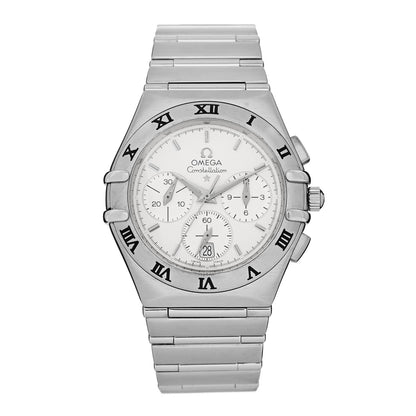 Omega Stainless Steel 39mm Constellation Double Eagle Chronograph Quartz Watch White 1542.30.00 1 of 4