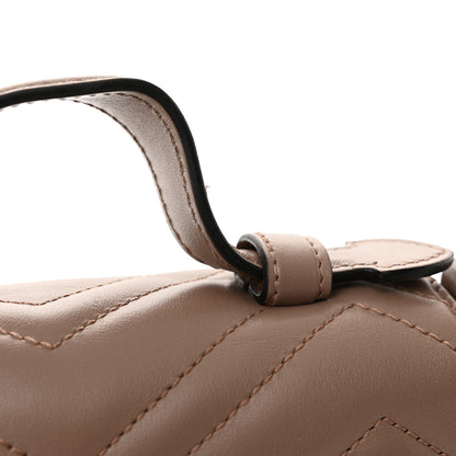 Gucci Calfskin Matelasse Mini GG Marmont Top Handle Shoulder Bag Porcelain Rose 16 of 16