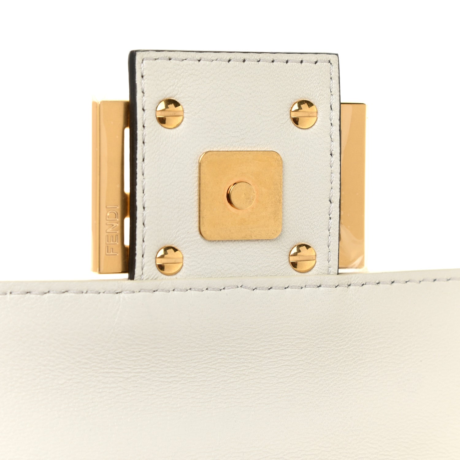 Fendi Nappa FF 1974 Embossed Baguette White 11 of 16