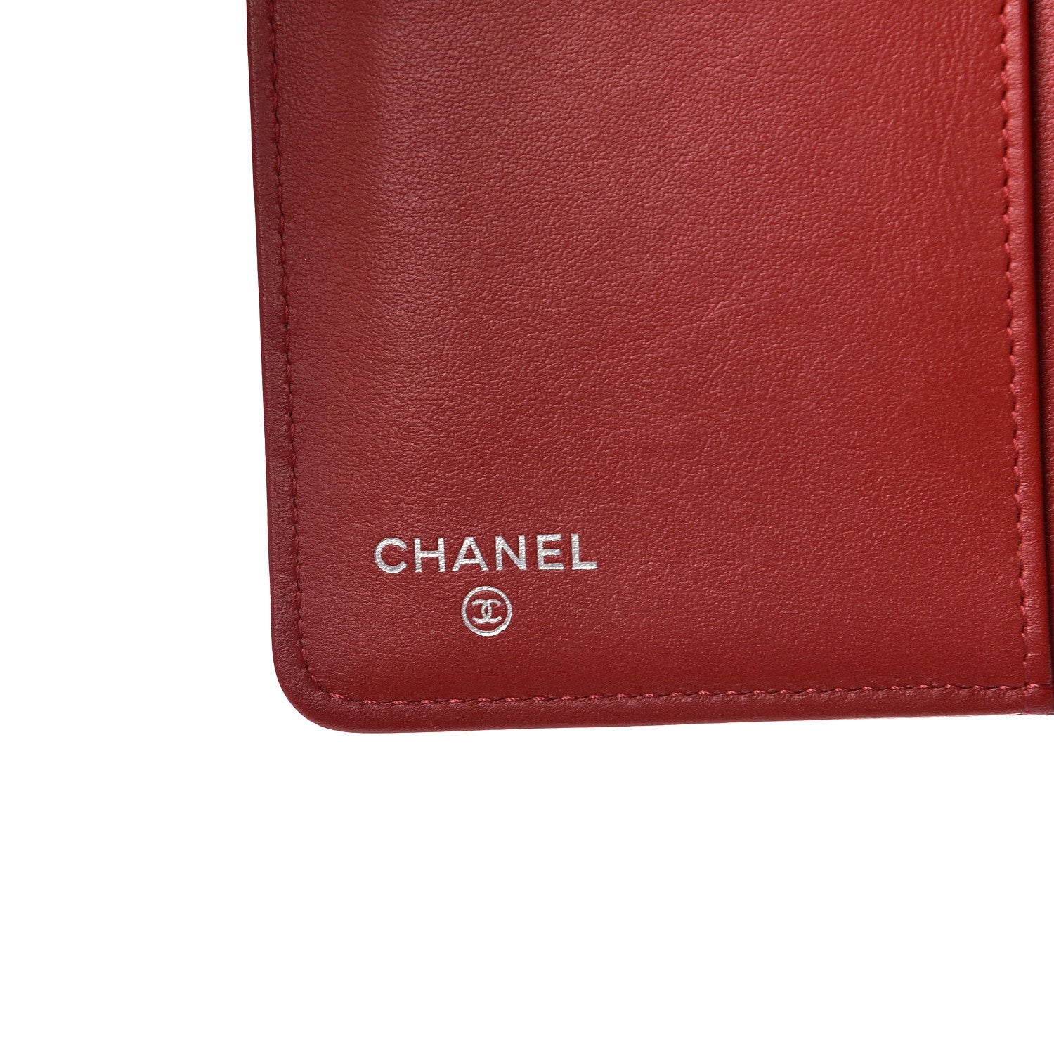 Chanel Calfskin Chevron Quilted Boy Yen Wallet Dark Red 6 of 9