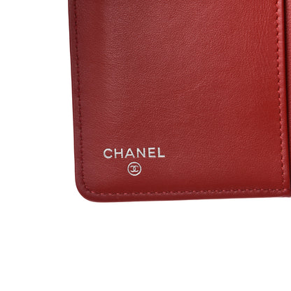 Chanel Calfskin Chevron Quilted Boy Yen Wallet Dark Red 6 of 9