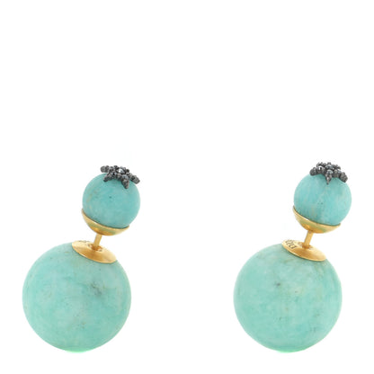 Christian Dior Crystal Star Mise En Dior Tribal Earrings Green 1 of 4