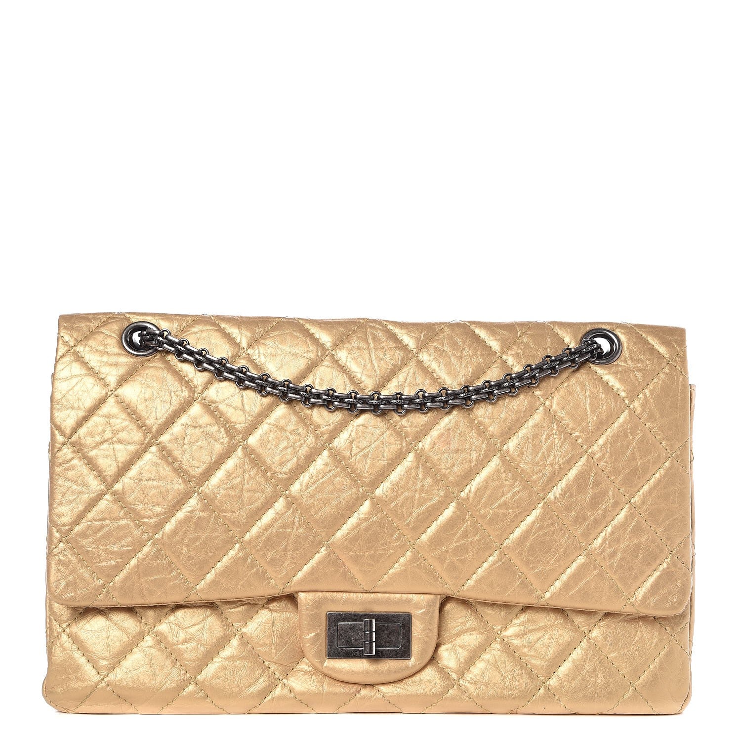 Chanel Aged Calfskin Quilted 2.55 Reissue 227 Flap Gold 1 of 10