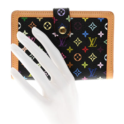 Louis Vuitton Monogram Multicolor French Purse Wallet Black 2 of 7