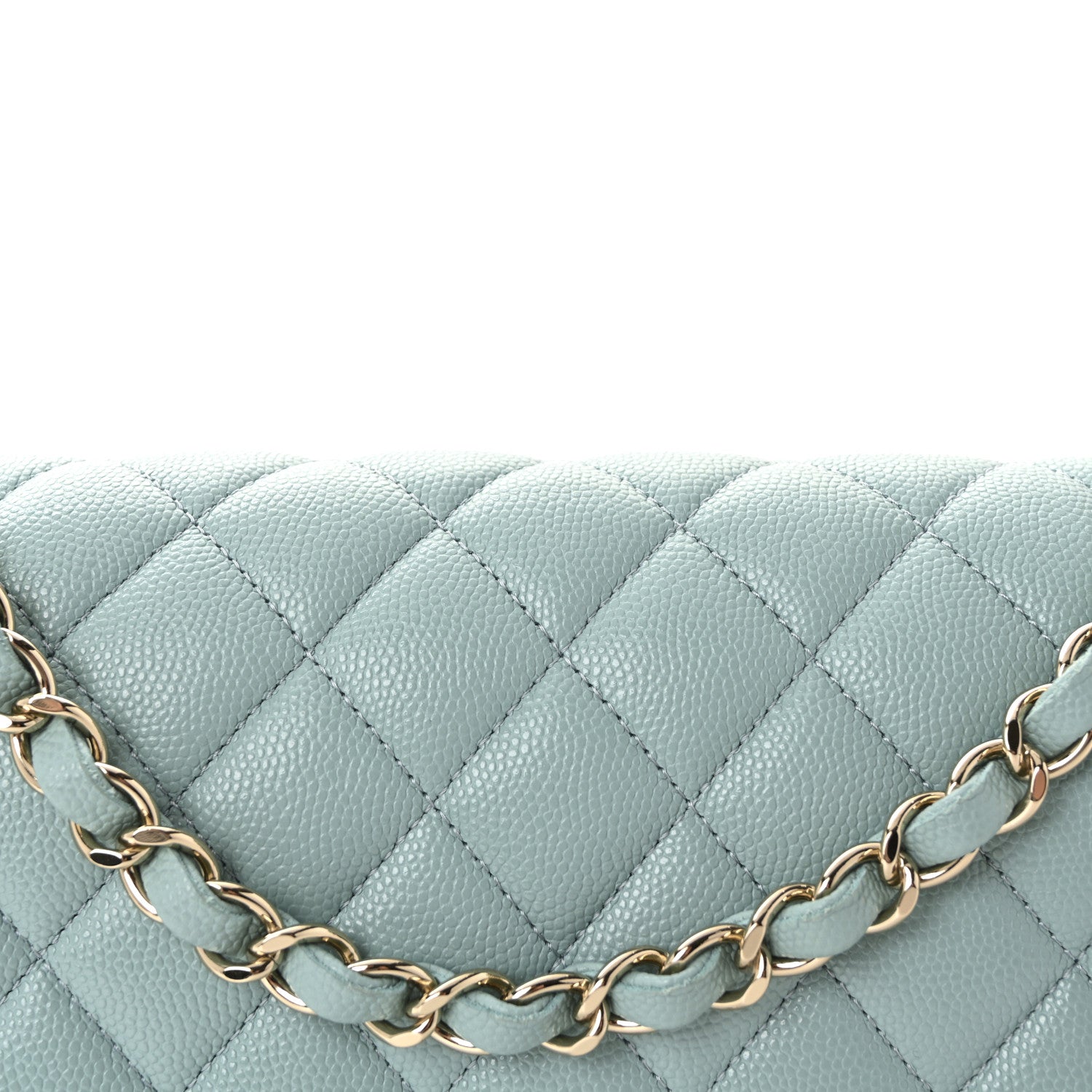 Chanel Caviar Quilted Medium Double Flap Light Blue 8 of 10