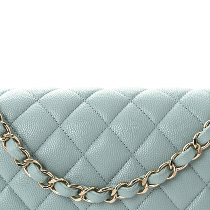 Chanel Caviar Quilted Medium Double Flap Light Blue 8 of 10