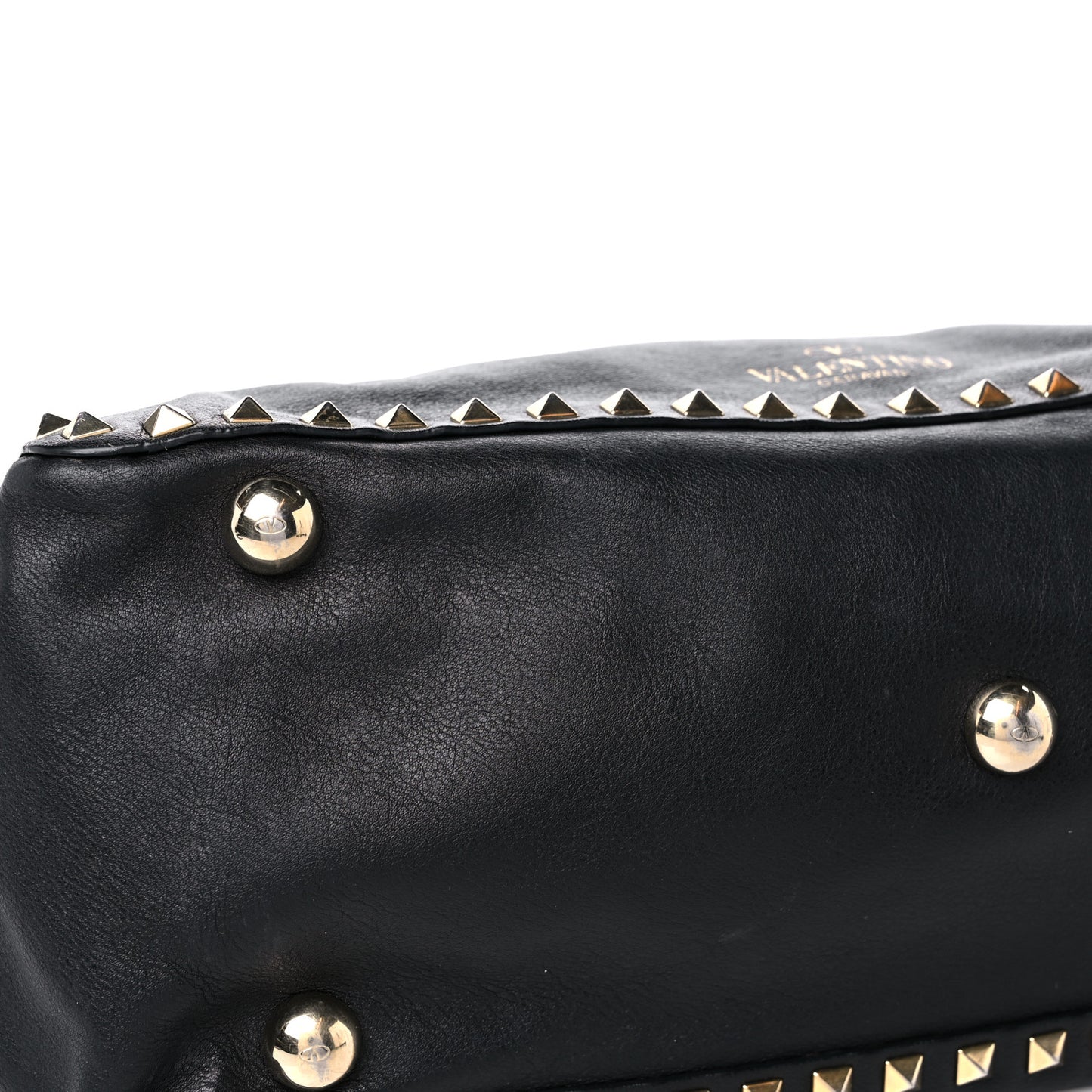 Vitello Medium Rockstud Tote Black