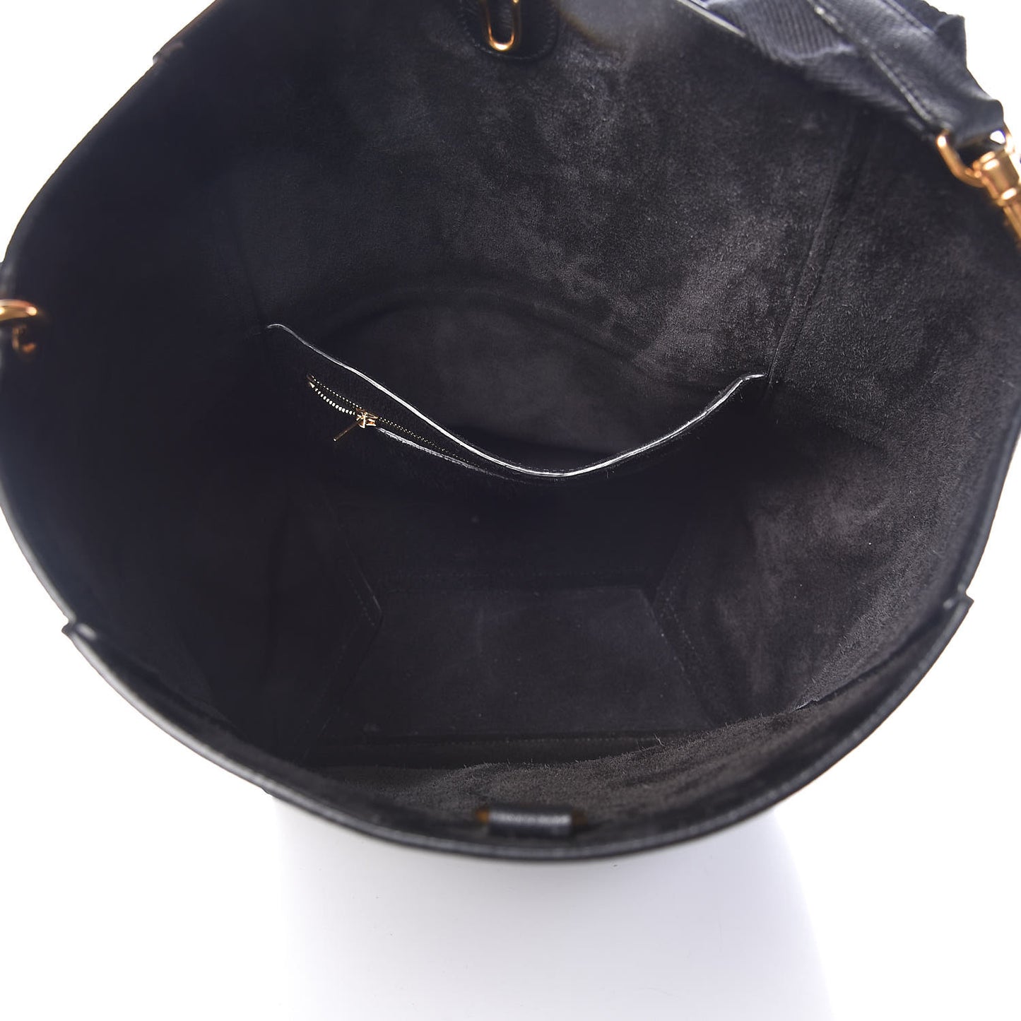 Soft Grained Calfskin Sangle Bucket Bag Black